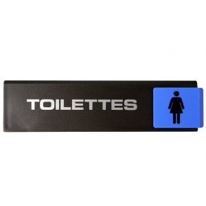 Plaquette de porte Toilettes avec figurine dame - Europe design 175x45mm - 4261331