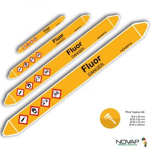 Marqueurs de tuyauterie - Fluor - Novap