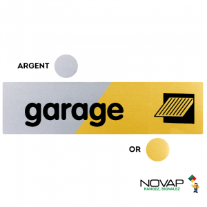 Plaquette garage 170x45 - Argent & Or - NOVAP