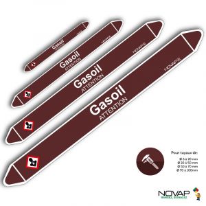 Marqueurs de tuyauterie - Gasoil - Novap