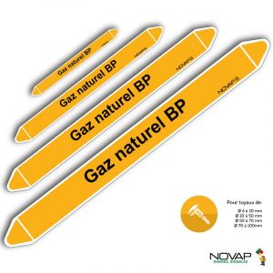 Marqueurs de tuyauterie - Gaz naturel BP - Novap