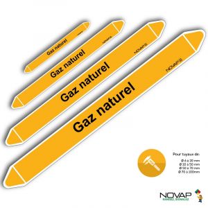 Marqueurs de tuyauterie - Gaz naturel - Novap