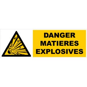 Panneau Danger matières explosives - Rigide 450x150mm - 4030715