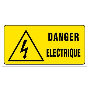 Panneau Danger éléctrique - Rigide 960x480mm - 4000442