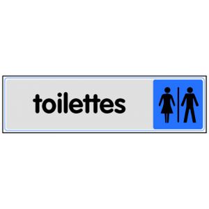 Plaquette de porte Toilettes H/F - Plexiglas couleur 170x45mm - 4033686