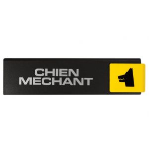 Plaquette de porte Chien méchant - Europe design 175x45mm - 4260075