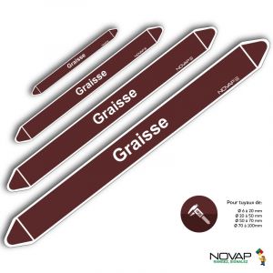 Marqueurs de tuyauterie - Graisse - Novap