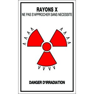 Panneau Danger de zone a rayons x - Rigide 330x200mm - 4161457