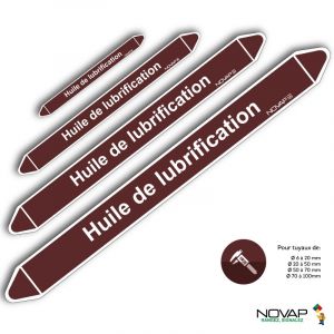 Marqueurs de tuyauterie - Huile de lubrification - Novap
