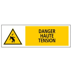 Panneau Danger haute tension - Rigide 450x150mm - 4030838