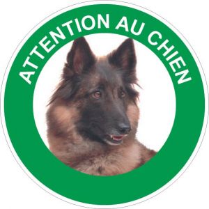 Panneau Attention au chien Berger belge - Rigide Ø180mm - 4040431