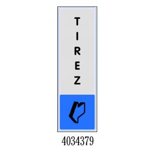 Plaquette de porte Tirez vertical - Plexiglas couleur 170x45mm - 4034379