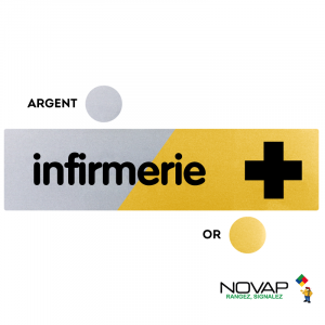 Plaquette Infirmerie 170x45 - Argent & Or - NOVAP