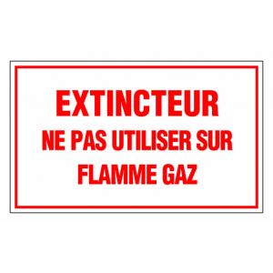 Panneau Extincteur Ne pas utiliser sur gaz - Rigide 330x200mm - 4160818