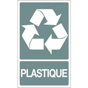 Panneau Recyclage dechets plastiques - Rigide 330x200mm - 4161051