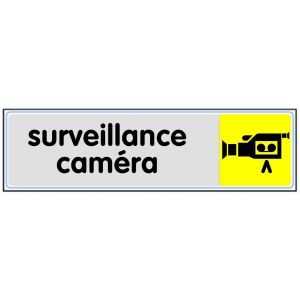 Plaquette de porte Surveillance caméra - Plexiglas couleur 170x45mm - 4033655