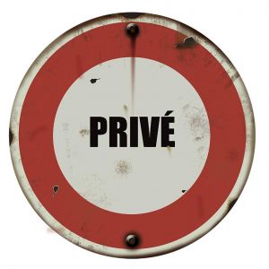 Panneau vintage Privé - Rigide Ø300mm - 4019222