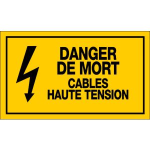 Panneau Danger de mort cables haute tension - Rigide 330x200mm - 4161310