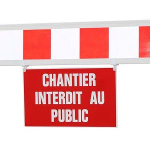 Panneau chantier interdit au public pour barrière télescopique - 1320345