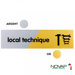 Plaquette Local technique 170x45 - Argent & Or - NOVAP