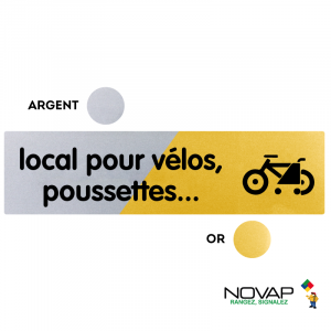 Plaquette Local pour vélos, poussettes 170x45 - Argent & Or - NOVAP