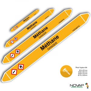 Marqueurs de tuyauterie - Méthane - Novap