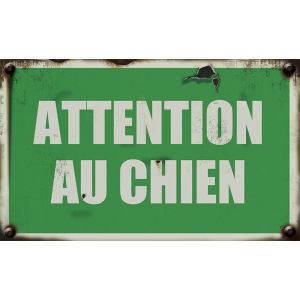 Panneau vintage Attention au chien - Rigide 330x200mm - 4019314