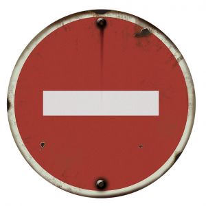 Panneau vintage Sens interdit - Rigide Ø300mm - 4019215