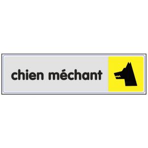 Plaquette de porte Chien méchant - Plexiglas couleur 170x45mm - 4032726