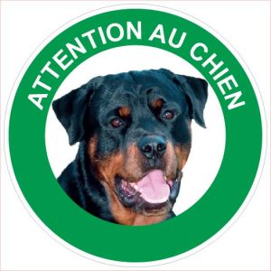 Panneau Attention au chien Rottweiler - Rigide Ø180mm - 4040387
