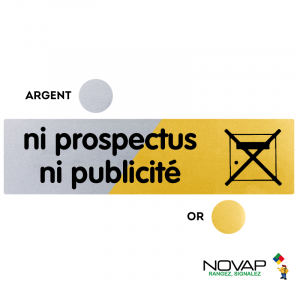Plaquette Ni prospectus, ni publicité 170x45 - Argent & Or - NOVAP