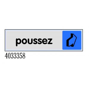 Plaquette de porte Poussez (horizontal) - Plexiglas couleur 170x45mm - 4033358