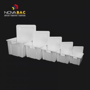 Novabac 6 au 54 Litres Blanc + leurs couvercles - Novap