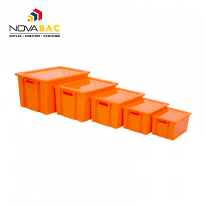 Novabac 6 au 54 Litres Orange Fluo + les couvercles - Novap