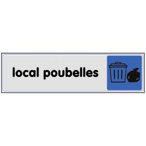 Plaquette de porte Local poubelles - Plexiglas couleur 170x45mm - 4033259