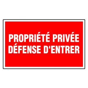 Panneau Propriété privée défense d'entrer - Rigide 330x200mm - 4160528
