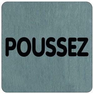 Plaque de porte Poussez - Aluminium brosse 100x100mm - 4384191