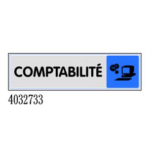 Plaquette de porte Comptabilité - Plexiglas couleur 170x45mm - 4032733
