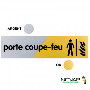 Plaquette Porte coupe-feu 170x45 - Argent & Or - NOVAP