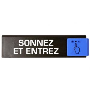 Plaquette de porte Sonnez et entrez - Europe design 175x45mm - 4260686