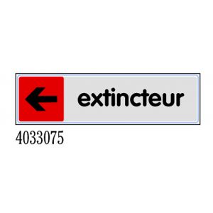 Plaquette de porte Extincteur flèche gauche - Plexiglas couleur 170x45mm - 4033075