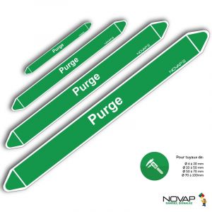 Marqueurs de tuyauterie - Purge - Novap