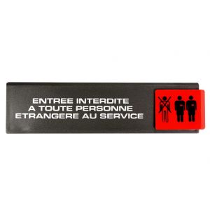 Plaquette de porte Entrée interdite à toute personne étrangère au Service - Europe design 175x45mm - 4260198