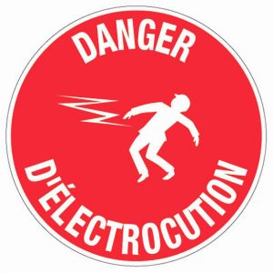 Panneau Danger éléctrocution - Rigide Ø300mm - 4061122