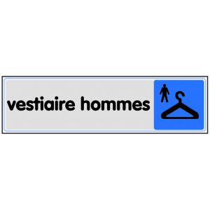 Plaquette de porte Vestiaire hommes - Plexiglas couleur 170x45mm - 4033723