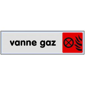 Plaquette de porte Vanne gaz - Plexiglas couleur 170x45mm - 4036502