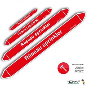 Marqueurs de tuyauterie - Réseau Sprinkler - Novap
