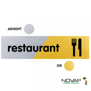 Plaquette restaurant 170x45 - Argent & Or - NOVAP