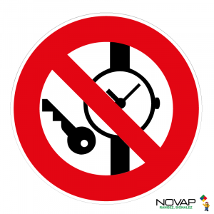 Panneau Articles métallique ou montres interdits - Novap