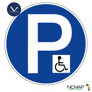 Panneau Parking réservé aux handicapés - Classe A - Ø450mm - Novap
